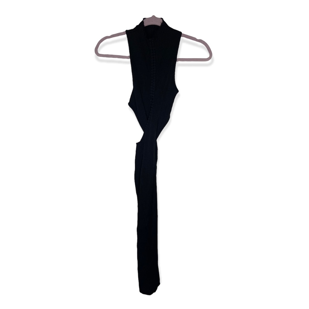 Bec & bridge Dark Instinct ribbed black cutout Midi Dress - Picture 3 of 9